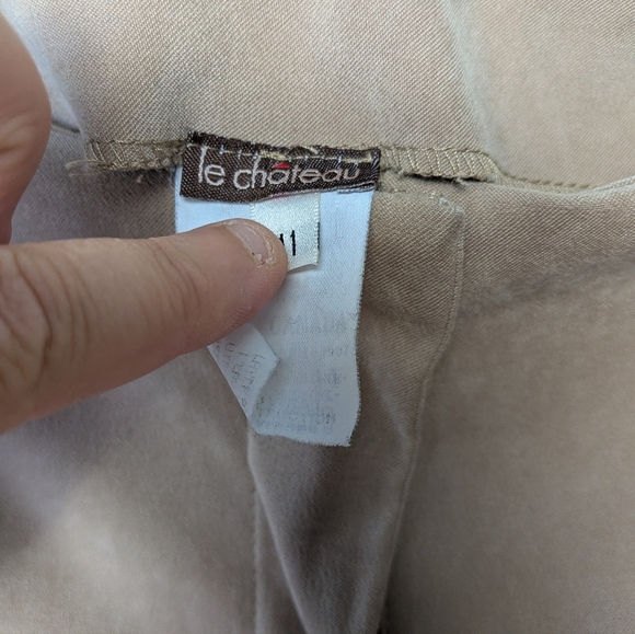 LE CHÂTEAU Vintage Y2K 2000 Flare Suede Effect Women Pants Size 11 Western Boho - Picture 8 of 14